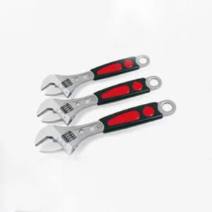 4118 Adjustable wrench, Ferronickel w/ double-offset-ring plastic casing handle