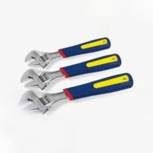 4121 European type adjustable wrench w/ triple-color plastic handle